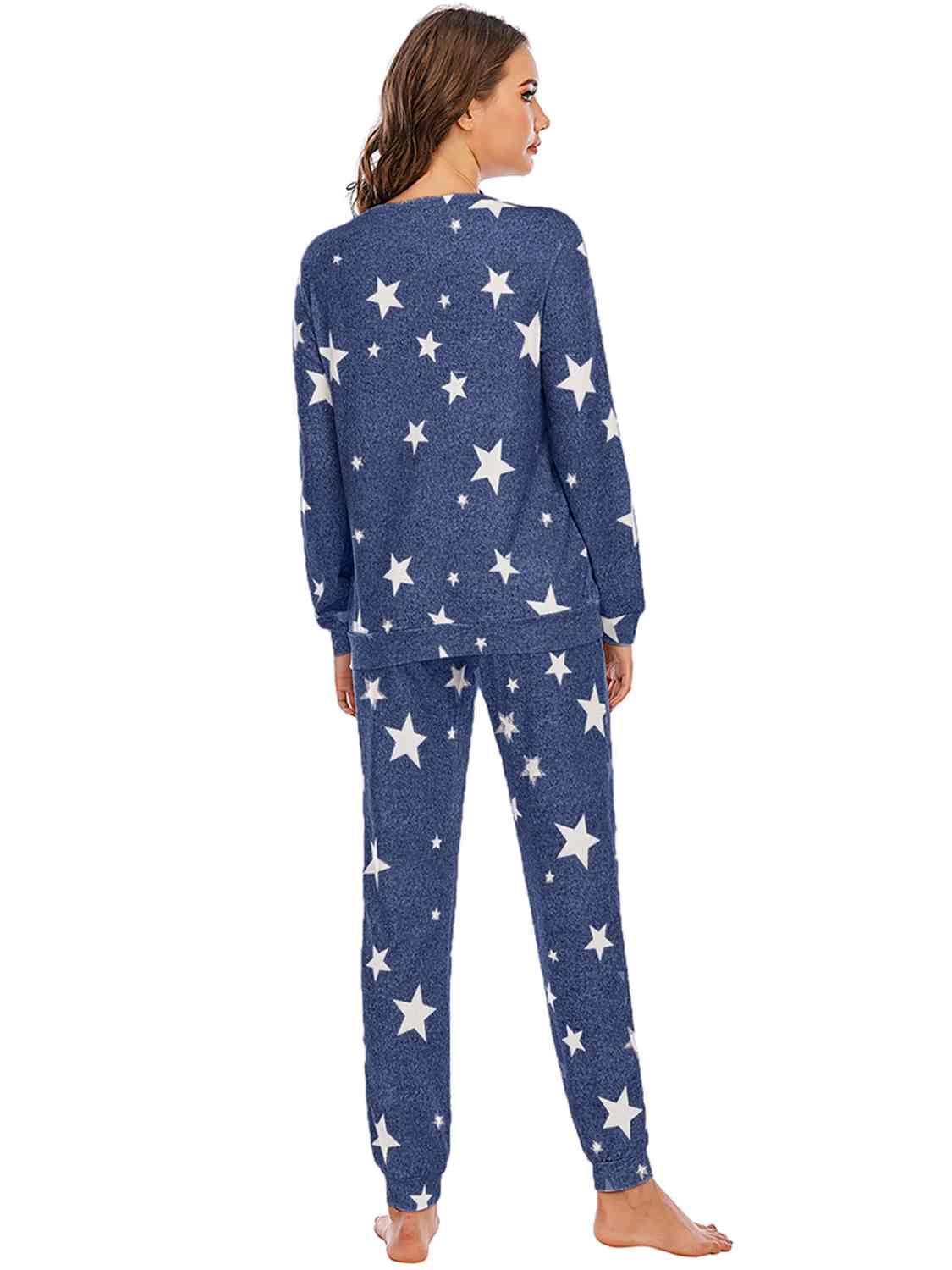 Star Top and Pants Lounge Set Loungewear Trendsi