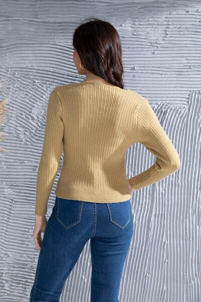 Halter Neck Long Sleeve Sweater Sweaters Trendsi