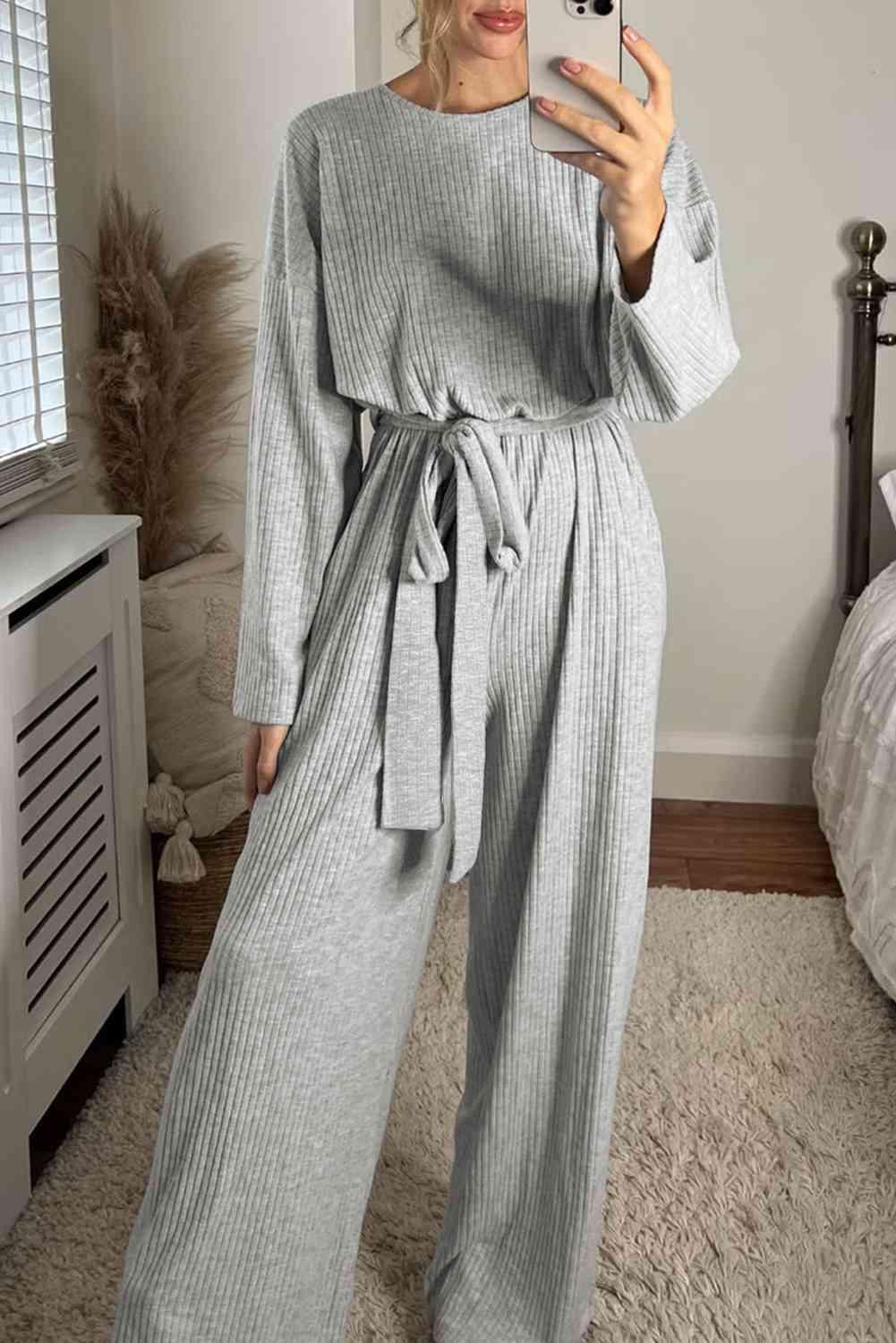 Casual  Long Sleeve Jumpsuit Jumpsuits and Rompers Trendsi
