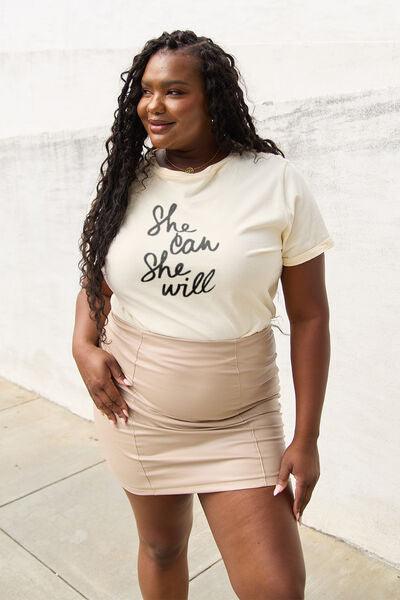 SHE CAN SHE WILL Short Sleeve T-Shirt T-Shirts Trends