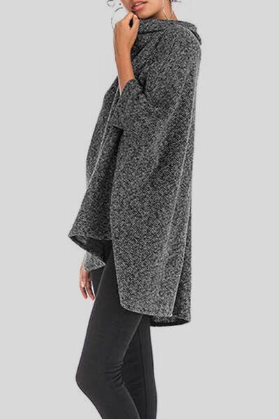 Turtleneck Batwing Sleeve Sweater Tops Trendsi