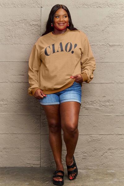 Simply Love CIAO Sweatshirt Sweatshirts Trendsi