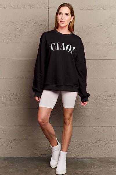 Simply Love CIAO Sweatshirt Sweatshirts Trendsi