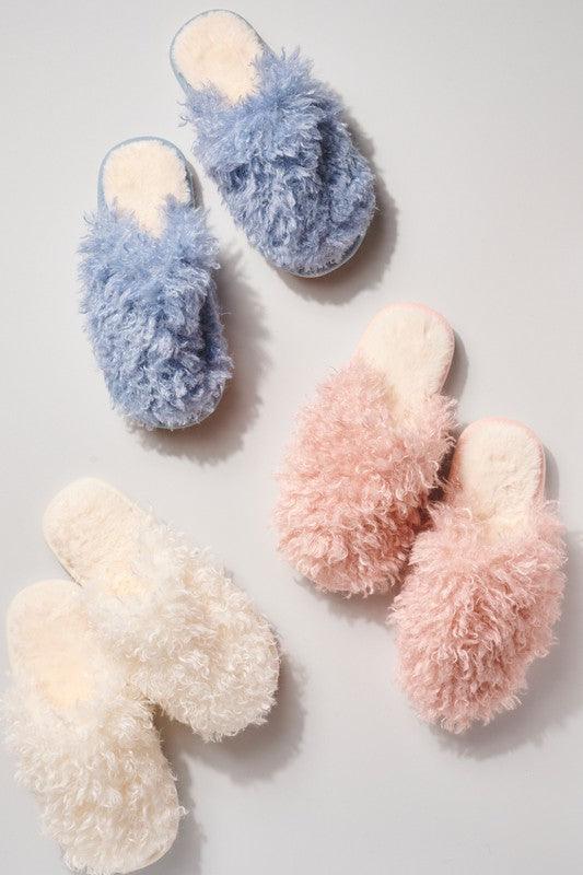 Faux Sherpa Closed Toe Slippers Shoes Avenue Zoe