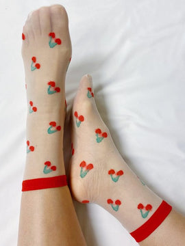 Sweet And Fruity Sheer Socks Set Of 2 Pairs