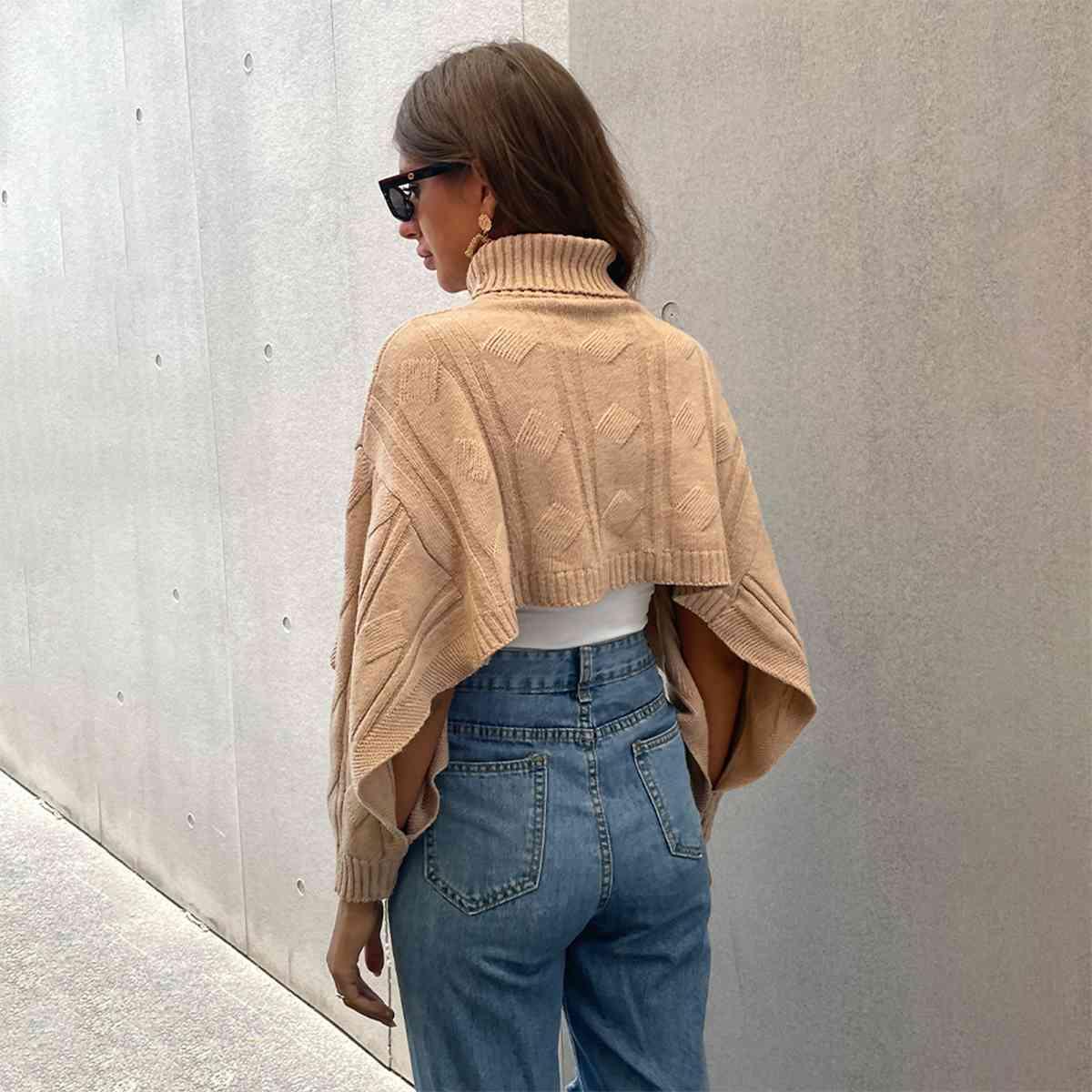 Turtleneck Cropped Sweater Tops Trendsi   