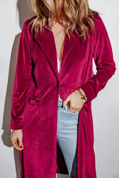 Velvet Cardigan with Pockets Cardigans Trend   