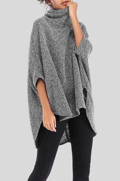 Turtleneck Batwing Sleeve Sweater Tops Trendsi   