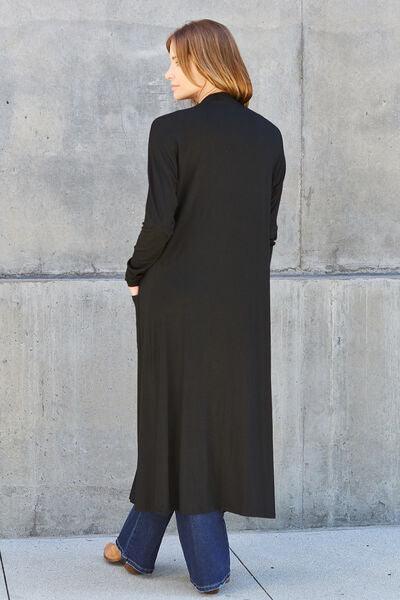 Maxi Open Front Long Sleeve Cardigan Cardigans Trendsi   