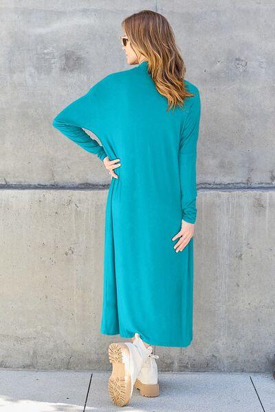Maxi Open Front Long Sleeve Cardigan Cardigans Trendsi   