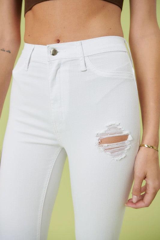 White High Rise Flare Jeans Jeans Vibrant M.i.U   