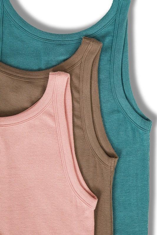 Rayon Ribbed Tank Top Tank Tops ZENANA DK PINK L 