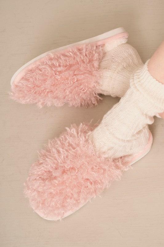 Faux Sherpa Closed Toe Slippers Shoes Avenue Zoe   