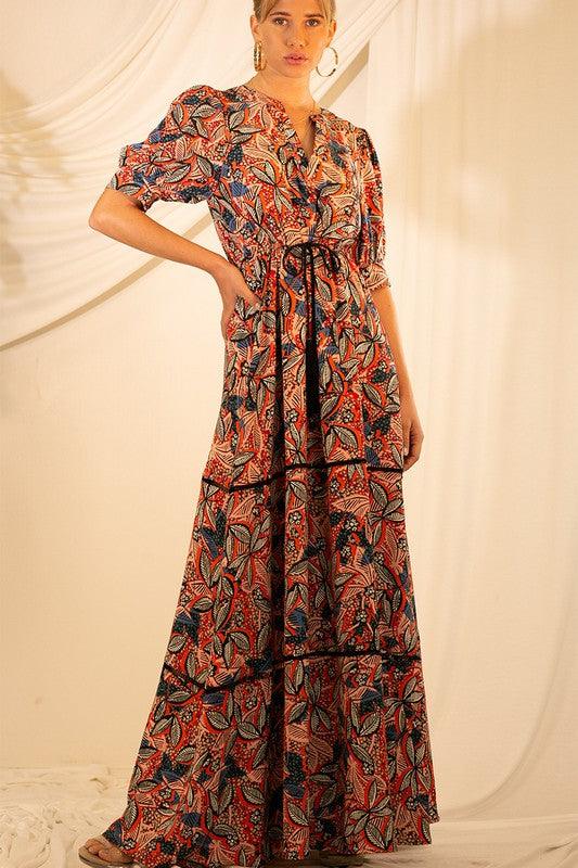 Printed Tassel Maxi Dress Dresses MULLA   