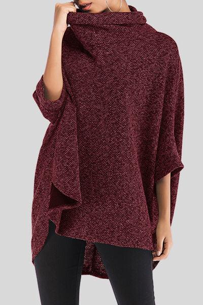 Turtleneck Batwing Sleeve Sweater Tops Trendsi   