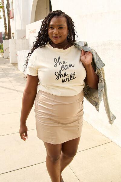 SHE CAN SHE WILL Short Sleeve T-Shirt T-Shirts Trends   