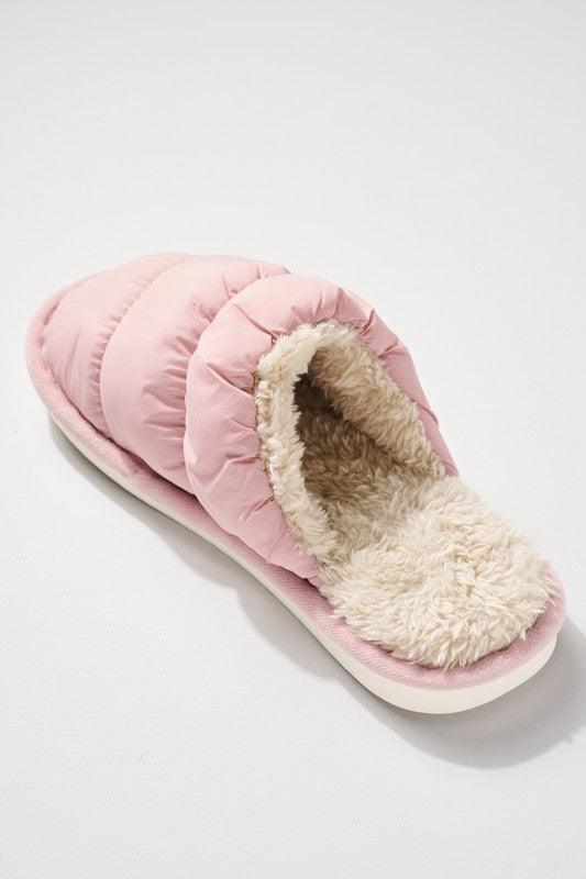 Puffy Faux Fur Lined Slippers Shoes Avenue Zoe PINK S 
