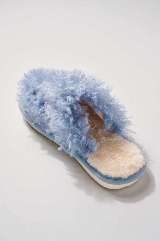 Faux Sherpa Closed Toe Slippers Shoes Avenue Zoe   