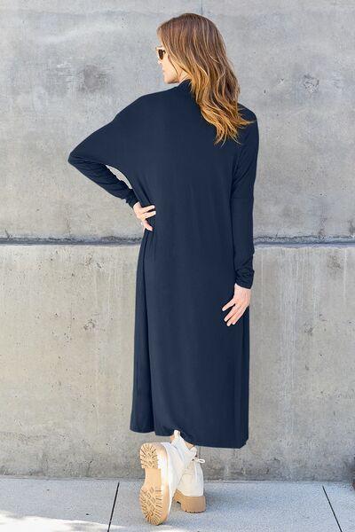 Maxi Open Front Long Sleeve Cardigan Cardigans Trendsi   