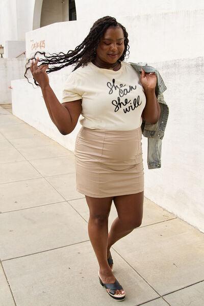 SHE CAN SHE WILL Short Sleeve T-Shirt T-Shirts Trends   