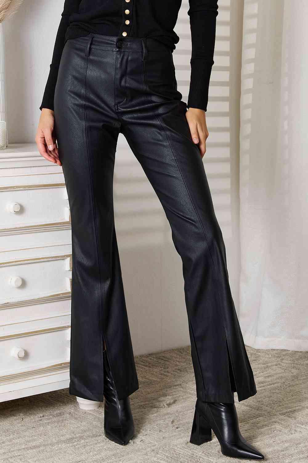 Kancan Slit Flare Leg Pants Pants Trend Black 0(23) 