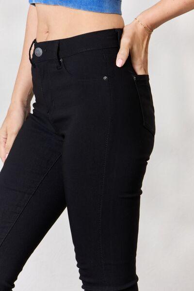 Hyperstretch Mid-Rise Skinny Jeans Jeans Trendsi   