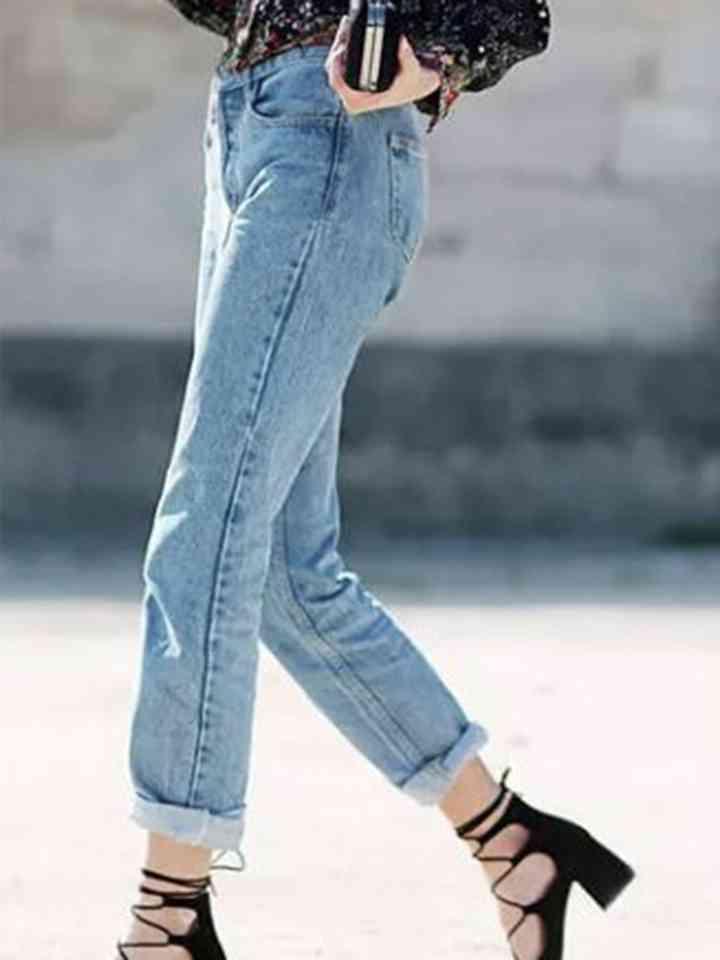Button-up Cropped Jeans Jeans Trend   
