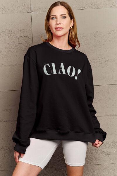Simply Love CIAO Sweatshirt Sweatshirts Trendsi   