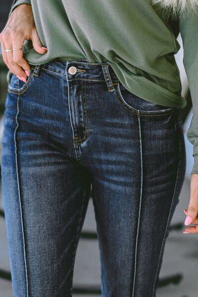 Slim Cropped Jeans with Pockets Jeans Trendsi   