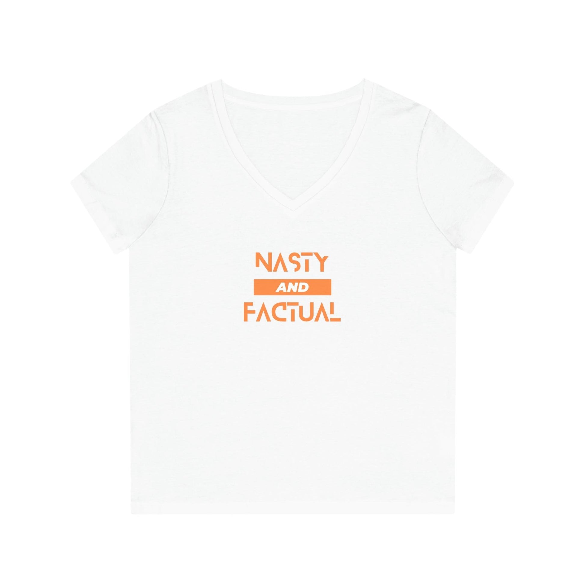 V-Neck T-Shirt For Women - Nasty and Factual T-Shirts Habits affär White S 