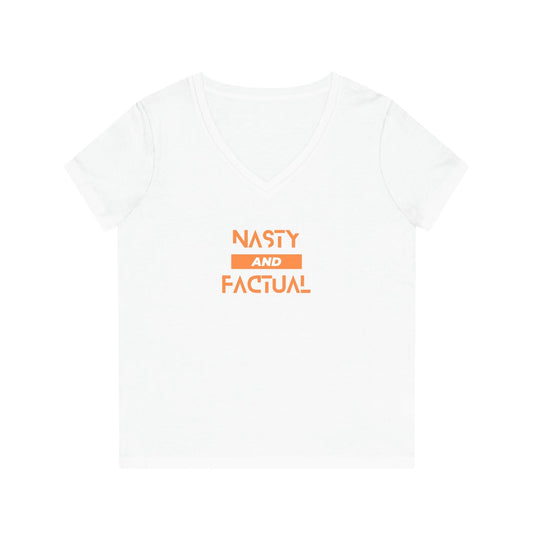 V-Neck T-Shirt For Women - Nasty and Factual T-Shirts Habits affär White S 