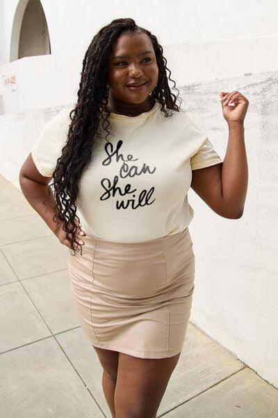 SHE CAN SHE WILL Short Sleeve T-Shirt T-Shirts Trends   
