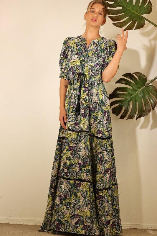 Printed Tassel Maxi Dress Dresses MULLA   