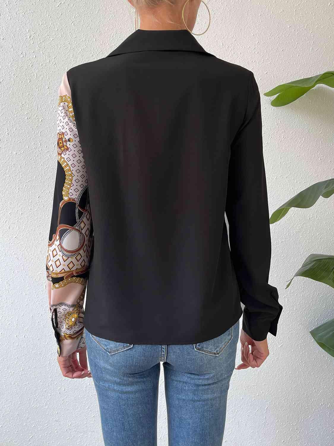 Twist Front Collared Blouse Tops Trendsi   
