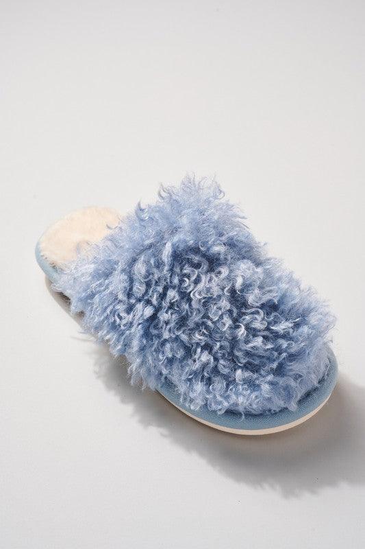 Faux Sherpa Closed Toe Slippers Shoes Avenue Zoe   