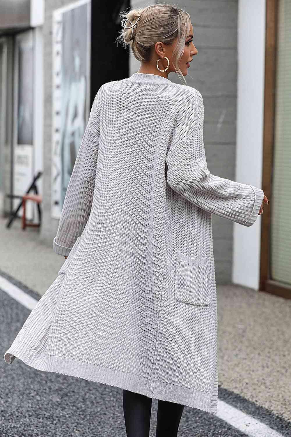 Lightweight Cardigan with Pocket Cardigans Trendsi   