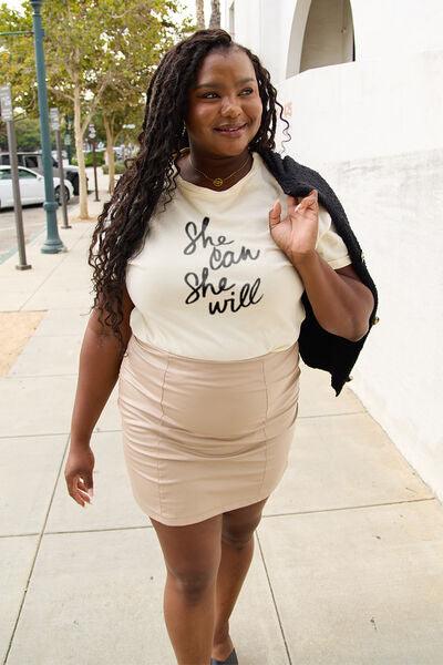 SHE CAN SHE WILL Short Sleeve T-Shirt T-Shirts Trends   