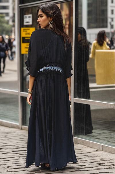 Lace Detail Half Sleeve Open Front Cardigan Cardigans Trendsi   