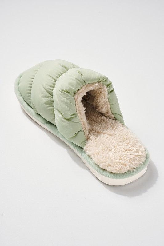 Puffy Faux Fur Lined Slippers Shoes Avenue Zoe MINT S 