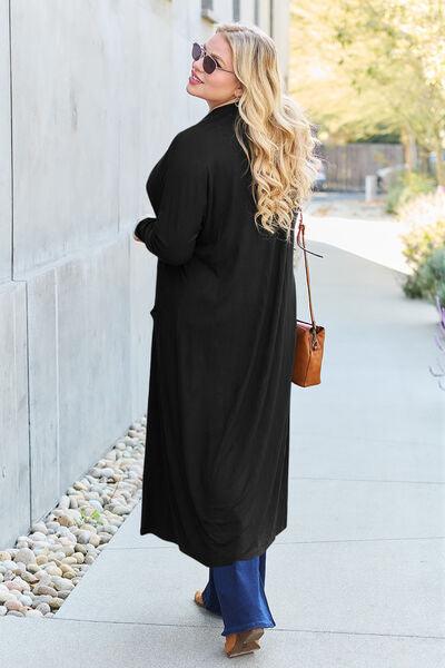 Maxi Open Front Long Sleeve Cardigan Cardigans Trendsi   