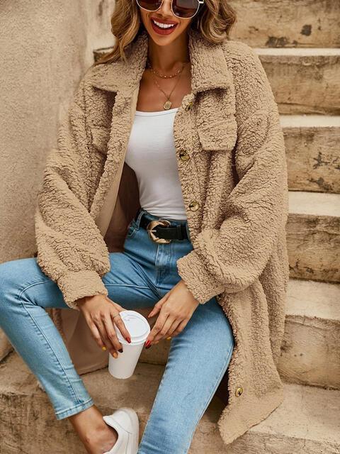 Collared Button Down Cozy Coat Coats Trend   