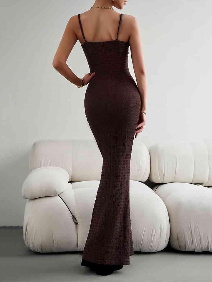 Straight Neck Sleeveless Bodycon Maxi Dress Dresses Trendsi   