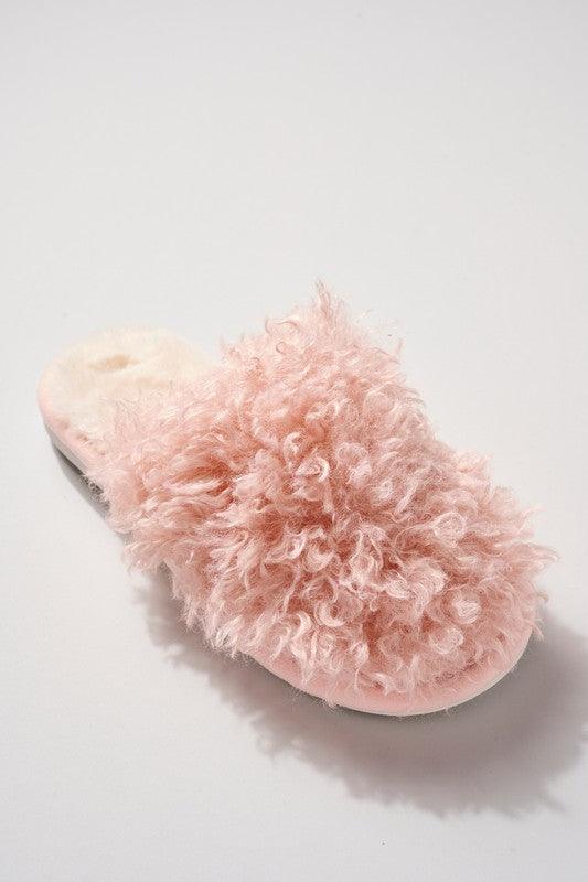Faux Sherpa Closed Toe Slippers Shoes Avenue Zoe   