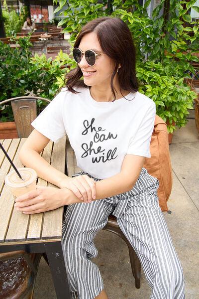 SHE CAN SHE WILL Short Sleeve T-Shirt T-Shirts Trends   