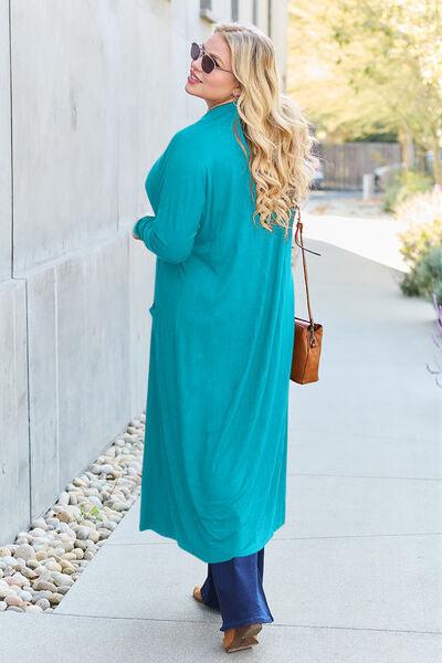 Maxi Open Front Long Sleeve Cardigan Cardigans Trendsi   