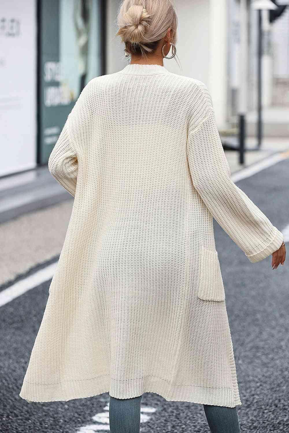 Lightweight Cardigan with Pocket Cardigans Trendsi   