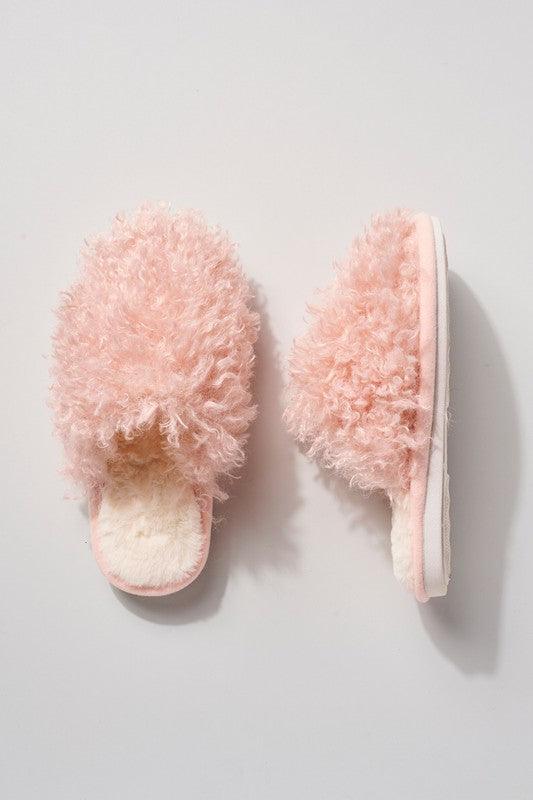 Faux Sherpa Closed Toe Slippers Shoes Avenue Zoe   
